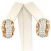 18k Rose & White Gold 2.62 ctw Pave Set FINE Diamond Omega Domed Cuff Earrings