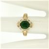 Image 4 : Vintage 14k Yellow Gold 1.15 ctw Green Tourmaline Solitaire & Diamond Halo Ring