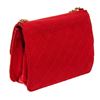 Image 3 : Chanel Red Quilted Fabric Single Flap Bag