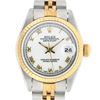 Rolex Ladies 2 Tone Yellow Gold & Stainless Steel White Roman 26MM Oyster Perpet