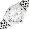 Image 1 : Rolex Sapphire Quickset White Index Diamond Ruby Datejust Wristwatch