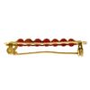 Image 4 : Vintage Italian Faceted 18K Yellow Gold Round Ox Blood Coral Bead Bar Pin Brooch
