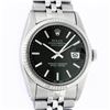 Rolex Mens Stainless Steel Black Index 36mm Datejust Wristwatch With Jubilee Ban