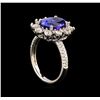 Image 4 : 14KT White Gold 3.69 ctw Tanzanite and Diamond Ring