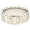 Image 1 : Men's 14k Solid White Gold Comfort Fit Dual Finish Coffered Band Ring Size 7
