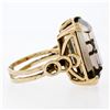 Image 4 : Vintage Handmade 14k Yellow Gold Smoky Emerald Step Cut Quartz Solitaire Ring