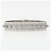 Image 2 : Vintage 18k White Gold 2.40 ctw Round Diamond 15mm Wide Brick Mesh Link Bracelet