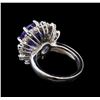 Image 3 : 14KT White Gold 9.22 ctw Tanzanite, Sapphire and Diamond Ring