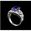 Image 4 : 14KT White Gold 4.55 ctw Tanzanite and Diamond Ring