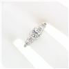 Image 3 : Vintage 14k White Gold 0.37 ctw Round Diamond Solitaire & Accents Engagement Rin