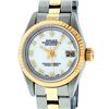Rolex Ladies Two Tone White Roman Fluted Bezel Wristwatch 26MM