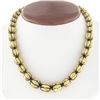 Image 1 : Vintage 14k Yellow Gold 16" Graduated Grooved 8.45-13.00mm Ball Bead Necklace