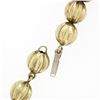 Image 7 : Vintage 14k Yellow Gold 16" Graduated Grooved 8.45-13.00mm Ball Bead Necklace