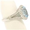 Image 7 : New Modern 18K White Gold 3.07 ctw Oval Aquamarine Diamond Sylvie Split Shank Ri