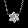 Image 6 : New 14K White Gold 1.05 ctw G VS1 Diamond Petite Flower Cluster Pendant Necklace