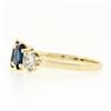 Image 6 : Vintage 14k Yellow Gold 2.16 ctw 6 Prong Round Blue Sapphire & Diamond Band Ring
