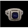Image 2 : 14KT White Gold 2.72 ctw Sapphire and Diamond Ring