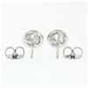 Image 3 : New 14k White Gold .84 ctw Martini Bezel Set Round Brilliant Diamond Stud Earrin