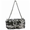 Image 1 : Chanel Black Silver-tone Sequin Leather Summer Night Single Flap Shoulder Bag