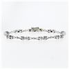 Image 3 : New 14K White Gold 7" .33 ctw Bezel Set Diamond & Figure "X" Link Tennis Bracele