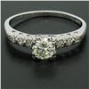 Image 5 : Vintage 14K White Gold .70 ctw Transitional Cut Diamond Solitaire Engagement Rin