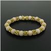 Image 4 : Vintage 18k Yellow Gold Twisted Link Bracelet w/ Matching Angel Skin Coral Beads