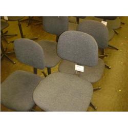 QTY X 4 GREY UPHOLSTERED MACHINIST SWIVEL CHAIRS