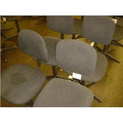 QTY X 4 GREY UPHOLSTERED MACHINIST SWIVEL CHAIRS