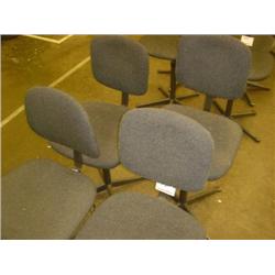 QTY X 4 GREY UPHOLSTERED MACHINIST SWIVEL CHAIRS