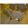 Image 1 : QTY X 4 GREY UPHOLSTERED MACHINIST SWIVEL CHAIRS