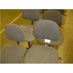 QTY X 4 GREY UPHOLSTERED MACHINIST SWIVEL CHAIRS