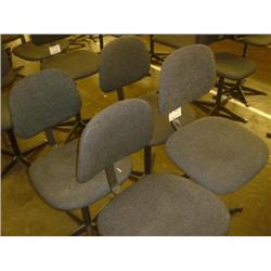 QTY X 4 GREY UPHOLSTERED MACHINIST SWIVEL CHAIRS