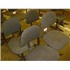 Image 1 : QTY X 4 GREY UPHOLSTERED MACHINIST SWIVEL CHAIRS