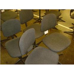 QTY X 4 GREY UPHOLSTERED MACHINIST SWIVEL CHAIRS