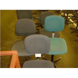 QTY X 5 GREY UPHOLSTERED MACHINIST SWIVEL CHAIRS