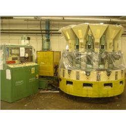 12 STATION PLASTIMATIC INJECTION MOULDING MACHINE C/W 2 GUNS, ELECTRIC SCREW MOTOR, MACHINE NO. 1183