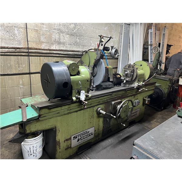 STORM VULCAN NUMBER 15C LARGE INDUSTRIAL CRANK SHAFT GRINDER WITH 8 VARIOUS WHEELS AND ACCESSORIES,