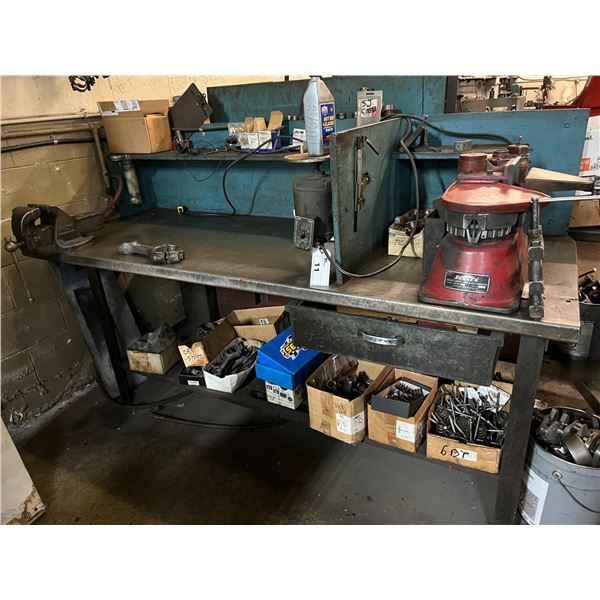 7'3" METAL WORK BENCH CONTENTS NOT INCLUDED