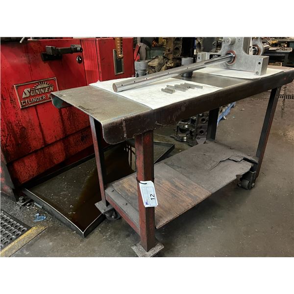 54" X 18" STEEL WORKBENCH ON WHEELS