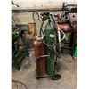 Image 1 : CART FOR OXY ACETYLENE TANKS WITH CUTTING TORCH, WELDING TORCH AND GAUGES. TANKS NOT INCLUDED