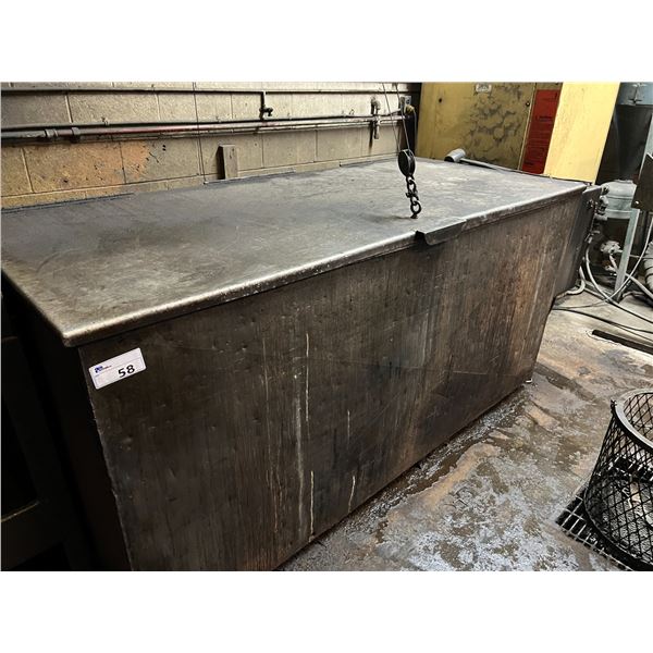 HOT TANK. USED FOR CLEANING LARGE PARTS. 105" LONG X 42". USES CAUSTIC SODA FOR CLEANING. 50A 208.