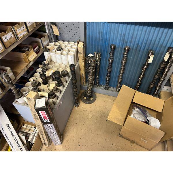 USED AND REGROUND ASSORTED CAMSHAFTS APPROX 25 PIECES