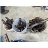 Image 1 : GROUP LOT OF LARGE DRILL BITS. 3 - 5 GALLON BUCKETS FULL. APPROX. 30 PIECES