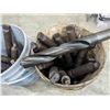 Image 2 : GROUP LOT OF LARGE DRILL BITS. 3 - 5 GALLON BUCKETS FULL. APPROX. 30 PIECES