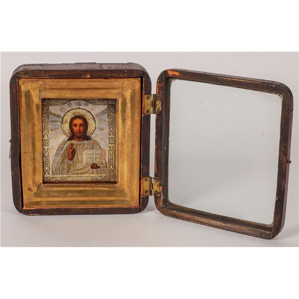 Christ Pantocrator Antique Russian Icon  1896  [173595]