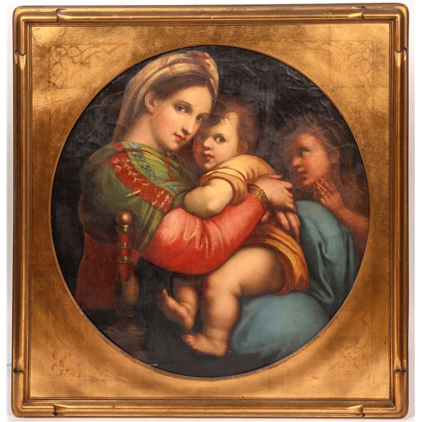 After Raphael's La Madonna della Seggiola, Early Oil Painting [169717]