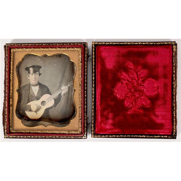 Guitarist Daguerreotype in a Ladies Case.    [175960]