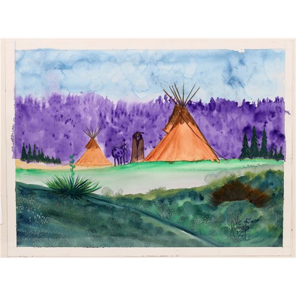 Vic Runnels Original Lakota Watercolor    [170700]