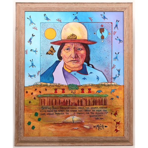 Sitting Bull's Vision Acrylic Painting by Merle Locke    [170623]