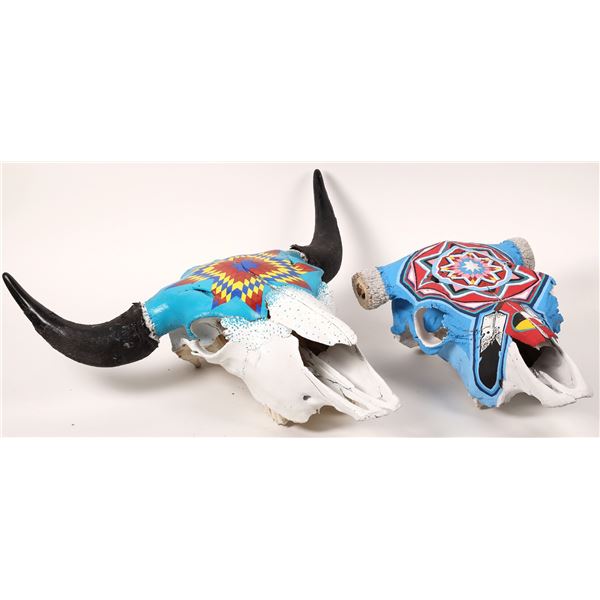 Oglala Painted Cow Skulls (4)  1990s  [170891]